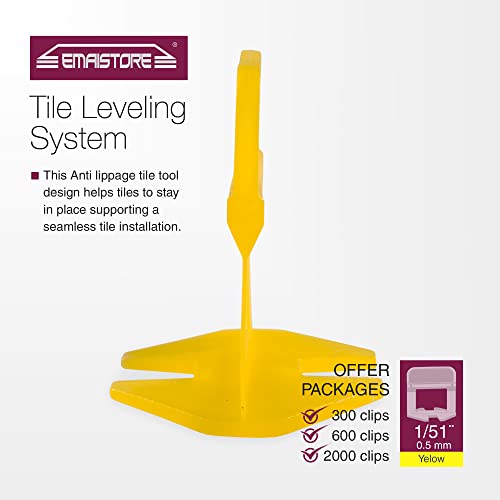 Tile Leveling System – ULTRA-THIN 0.5mm (1/51 Inch) – 600 Tile Spacers – Compatible with Most Wedges – Thinnest Spacer for Narrow Grout Joints – Floor & Wall Tile Installation 600 Spacers