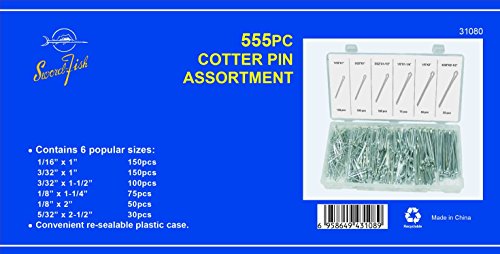 Swordfish 31080 - 555pc Cotter Pin Assortment