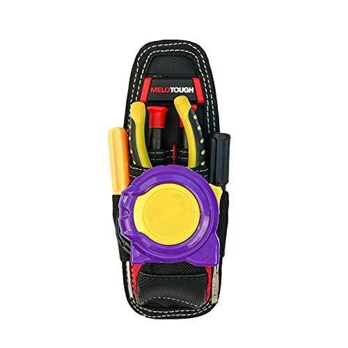 1PCS MELOTOUGH Small Technician's Pouch, Min Electrical Tool Holder Red Color + Small Tool Pouch with Belt Clip,Small Tool Holder Pouch