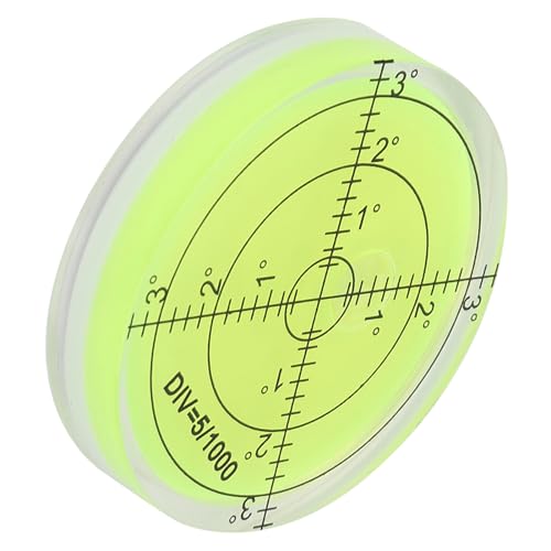 Round Level with 60mm Diameter and Crystal Clear Scale, Easy Direction Detection, Diameter Measuring Tool for Scale Calibration
