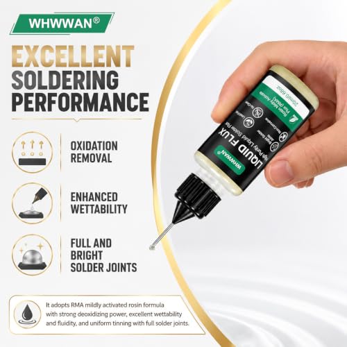 Flux Soldering 20 ml, Soldering Flux, No-Clean Soldering Paste Flux | Non-lead-free flux, for PCB, SMD, BGA electronic components, repairs (with 2 conical nozzles)