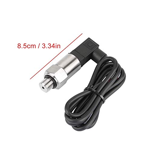 Stainless steel pressure transducer, 0-1 MPa pressure sensor silicon pressure transmitter sensor water flow sensor 4-20mA output G1/4" for water gas oil (0-1MPA) 0--1MPA