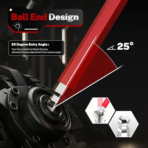 TOMMARS 26-PC Allen Wrench Set, Magnetic Ball End, T-Handle & Color Coded 26-PC Metric & SAE