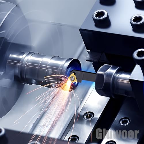 Indexable Lathe Turning Tool 1/2" 12mm Shank 21PCS Kit for Turning 7pcs 1/2" Shank +14pcs Inserts