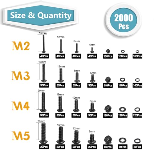 Kadrick 3D Printing Component Bundle: M2 M3 M4 M5Threaded Inserts, M2-M6Heat Set Insert Tool, and M2 M3 M4 M5Metric Screw Assortment Kit