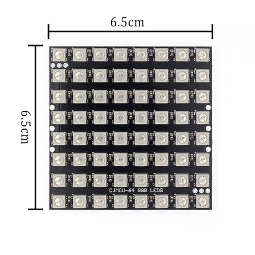 GERUI Pack of 3 U 64 LED Matrix Panel CJMCU-8x8 Module WS2812 5050 RGB in Full Color Driver Color Light Development Board Compatible for Arduino and Raspberry