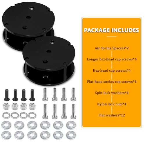 2" Airbag Lift Spacer for Lifted Trucks – Air bags lift for Lifted Vehicles Compatible with Firestone, Air Lift Suspension Kits and other brands (Replaces Ride Rite 2366, Air Lift 52420)