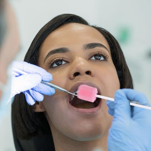 Healvian Disposable Mouth Sponge Sticks, Pack of 100, Hygienic, Sterile for Gentle Teeth and Gum Cleaning, Oral Care Swabs, Ideal for Children, Elderly and Travelers