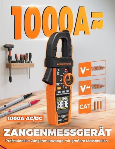 CM06PRO Digital Clamp Meter 6000 Counts True RMS, 1000A AC/DC - with Inrush Current Measurement & NCV - Multimeter for Current, Voltage, Resistance, Capacitance, Temperature, Line Detection CM06PRO