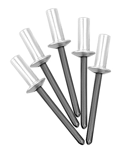 QWORK Closed End Aluminum Blind Rivets, 500 Pcs 3/16" x 1/2" Aluminum Blind Rivets with Steel Mandrel – Waterproof Sealing Fasteners for Marine, Automotive & Metal Fabrication – 4.8 x 12mm
