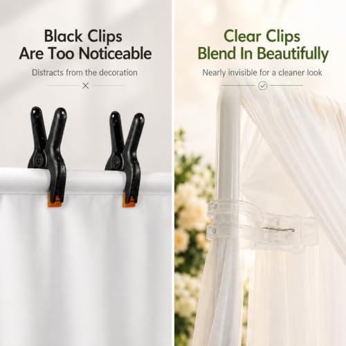 LemonRoad 50 Pack Large Balloon Arch Clips Spring Clamp for Backdrop, Clear
