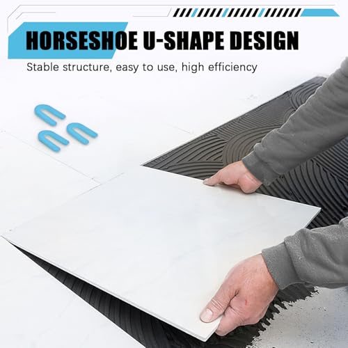 1000 Horseshoe Tile Spacers, 1/16-Inch U-Shaped Plastic Spacers for Tile Leveling System Floor Wall Tile Installation 1/16"-1000 Pcs
