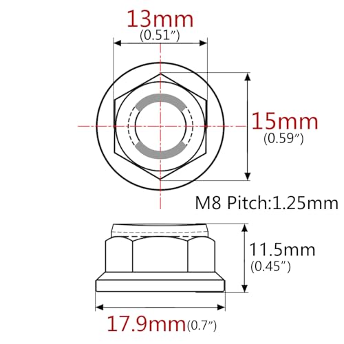 Titanium Flanged Head Metal Lock Nut (M8 Pitch 1.25mm,Burning Blue) M8 Pitch 1.25mm Burning Blue
