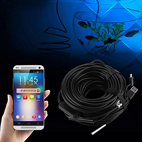 USB 2.0 Endoscope, Akozon 3-in-1 Endoscope Inspection Camera 5.5 mm - 20 m Snake USB 720p Megapixel HD IP67 Waterproof Snake Camera 6 Adjustable LED Light for Smart Android Tab