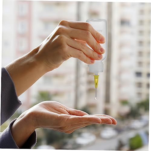 6 Sets Plastic Bottle with Mini Tip Bottle Dispenser for Liquid Flux Glue Dispenser Point Injections Adhesive Bottle with Precision Tip Approx. Glue 1