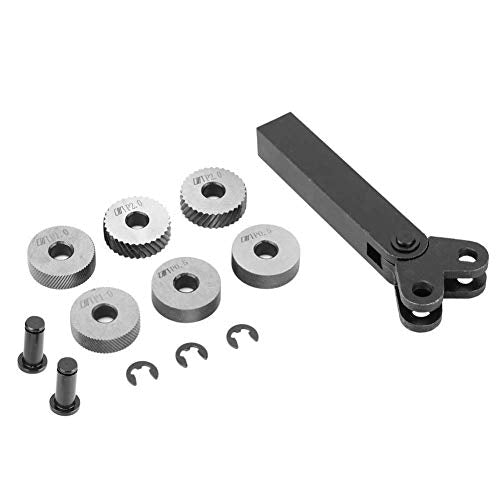 7pcs Steel Knurling Tool 0.5/1/2mm Lathe Accessories Diagonal Double Wheel Linear Knurling Set Lathe Milling Machine