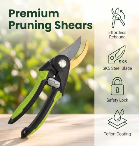Pruning Shears 8.6 inch SK5 Steel Garden Scissors