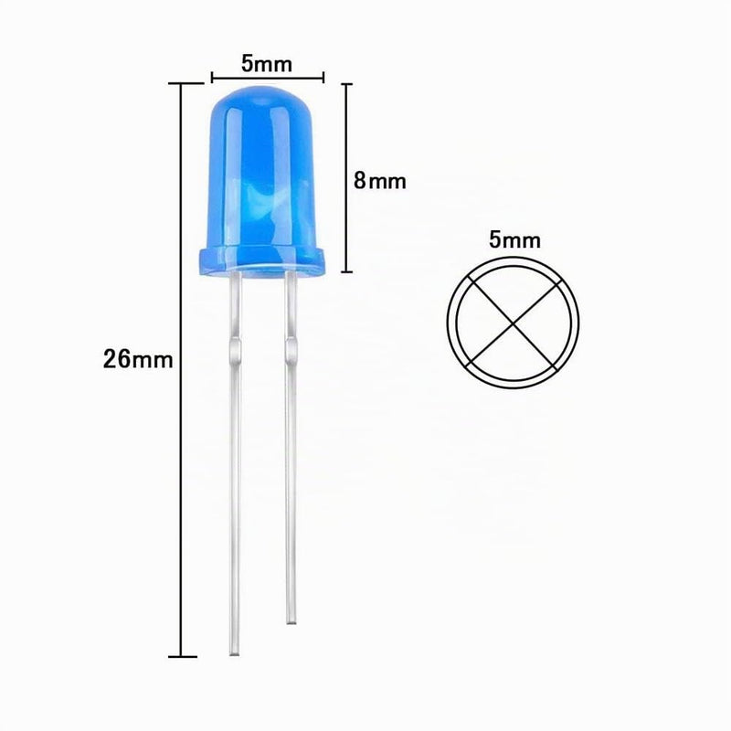YIXISI 600 pieces 5 mm LED light emitting diode set, round head LED, 5 colors (120 pieces of each color), white, red, yellow, green, blue 5 Mm - 5 Colors - 600 Pieces