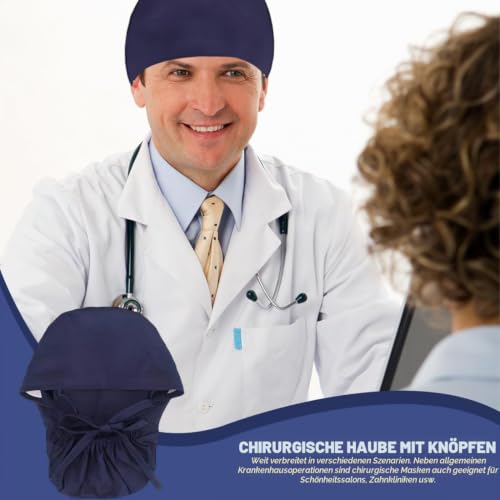 Surgical Caps Women's Surgical Hood Fabric Surgical Caps Women's Long Hair Surgical Caps Fabric Nurse Accessories for Doctors Dentists Pharmacists Veterinarians Medical Staff (Blue)