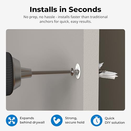 Qualihome Drywall Anchors with Screws – Self-Drilling Drywall Anchors, Anti-Spin Grip, No Pre-Drill Wall Anchor Kit, Strong & Reliable Hold, 200 Pack (400 Pieces) 200 Pack (400 Pieces)