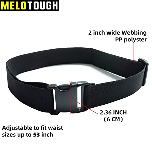 MELOTOUGH Tool Web Work Belt Buckle 2" inch Wide belt Black Simple Style for Woodworkers and Contractors+ Carpenter Tool Pouch with 10 Pockets,Electrician Tool Pouch