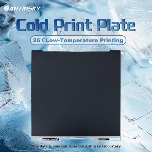 Antinsky Bambu Lab Cold PEI Sheet Double Sided 355 x 345mm Flexible Magnetic Steel Sheet Easy to Remove Model PEI Build Plate for Bambu Lab H2D/H2S 3D Printers