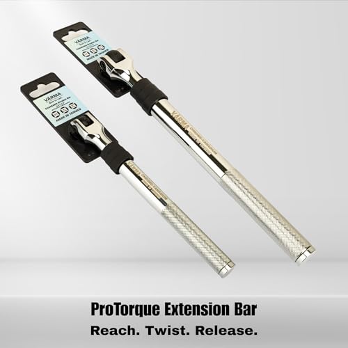 1/2" Drive Breaker Bar – 12–17.75" 6-Stage Extendable Handle, 180° Flex Head, Chrome Vanadium, High Torque 1/2" Drive Breaker Bar