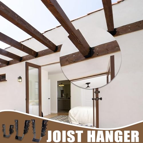 20 PCS 2x6 Joist Hanger,Black Powder-Coated,18 Gauge Galvanizing Face Mount 2"x 6" 20PCS