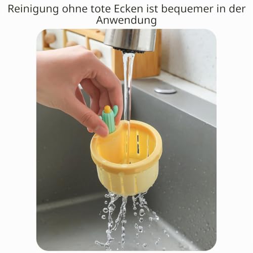 Green Cactus Sink Drainer Filter Functional Kitchen Accessories Quick Drain Kitchen Sink Filter Green