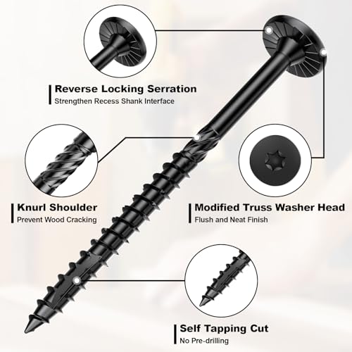 FMhotu Carbon Steel Nut and Screw Assortment,48pcs 1" Nuts and 50pcs #14 x 2-7/8" Wood Screws