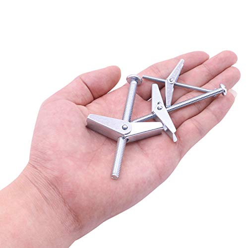 HELIFOUNER 45PCS Toggle Bolt and Wing Nut for Hanging Heavy Items on Drywall - 1/8 Inch, 3/16Inch, 1/4Inch 1/8 Inch, 3/16 Inch, 1/4 Inch (45 Pieces)