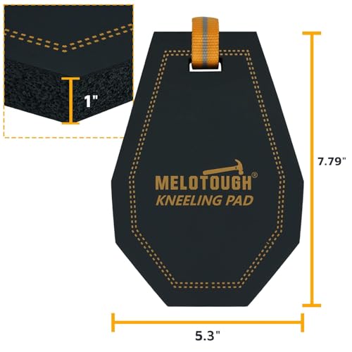 MELOTOUGH Heavy Duty Framing Nail Gun Tool Bag with Extra Storage Pockets, Mini Kneeling Pad Portable 1 Inch Thick NBR Foam Kneeling Pads for Work Construction, Plumbers, Mechanics, Electricians