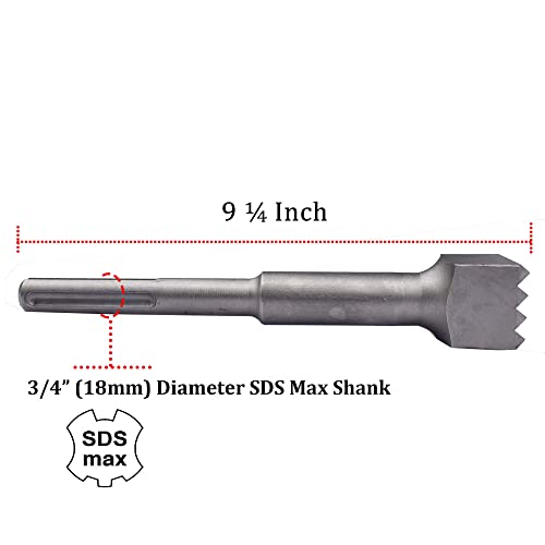 9 1/4 Inch SDS Max Bushing Tool, 1 1/2 Inch 16 Tips Bushing Hammer Head, SDS Max Concrete Bushing Bit for Demoliton Hammer(Big 16 Tips)