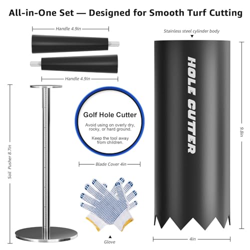 Portable Golf Hole Cutter, 4" & 6" Stainless Steel