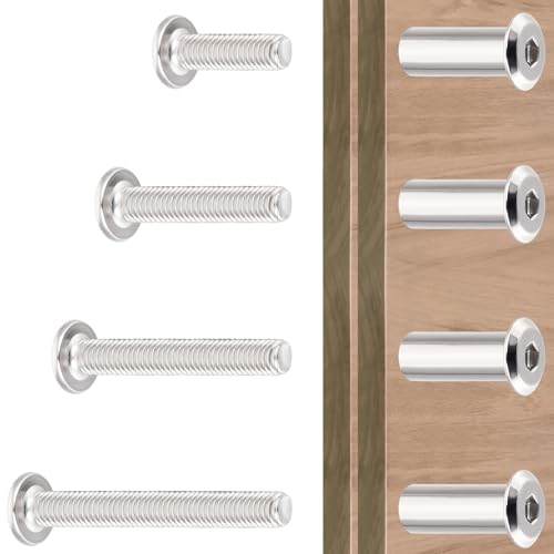 100 Set Mix M6x20-50mm Furniture Bolts for Bunk Bed and Wood Working Tools Mix M6x20/25/30/35/40/50mm 100