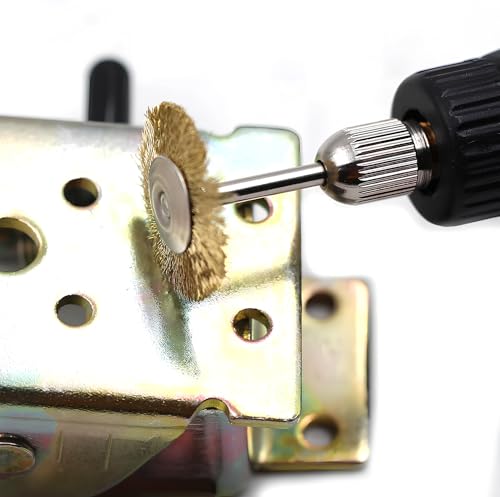 20pcs Diameter 25mm Rotary Tool Brass Wheel Brushes Set for Drill Dremel Rotary Tools, 0.31" Shank Clean Polishing