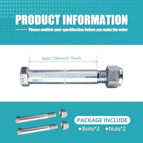 2 Small Excavator Pin 0.98 "/25 mm Rreplaceable Small Excavator Attachment Link Pins for Backhoe Fittings 2