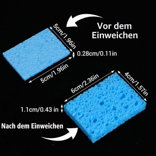 Pack of 20 Cleaning Sponge, Replacement Sponge, Soldering Sponge, Thick Soldering Tip Cleaning Sponge, Industrial Sponges, Soldering Iron Cleaning Sponge for Workbenches and Workshops, 40 x 60 x 10 mm