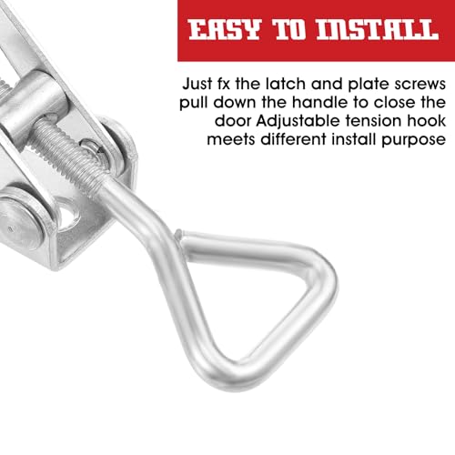 36 Pcs Toggle Latch Clamp Adjustable 330 Lbs Holding Capacity Pull Latch 4001 Heavy Duty Latch Lock Metal Door Latches Sturdy Latches Hardware for Smoker Lid Tool Box(Red, No Lock Hole)