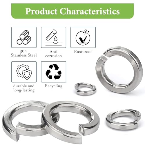 Spring Lock Washers Assortment Kit(1000 Pack) & Vifmy External Tooth Lock Washers Assortment Kit(500 Pack)