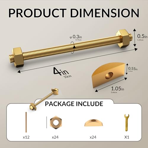 12Pcs Countertop Connector Bolts, M8x100mm Countertop Joint Fasteners, Furniture Fastening Connectors, Drawbolt/Bed/Butcher Block Joint Connector Kit,Miter Draw Bolt Countertop Flip Connector 12