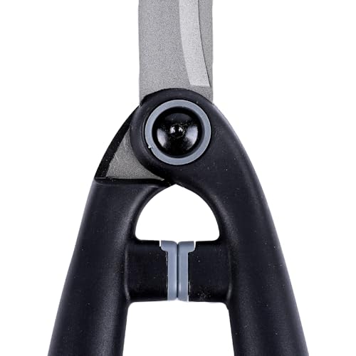 Garden Hedge Shears for Trimming and Shaping Shrubs with SK5 High Carbon Steel Non-Stick Blades, Shock-Absorbing Bumpers & Lightweight Handles