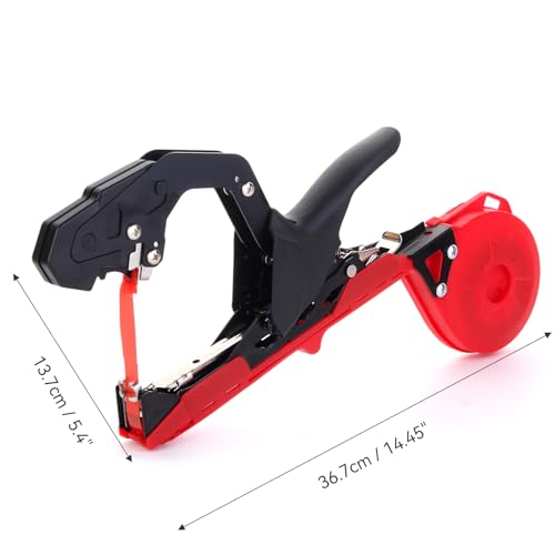 Plant Tying Machine,Plant Vine Tying Machine Tool with 10000pcs Staples 20 Rolls Tape Plant Tape Gun for Grapes Raspberries Tomatoes and Vining Vegetables Tying Tool(red), 8018-1