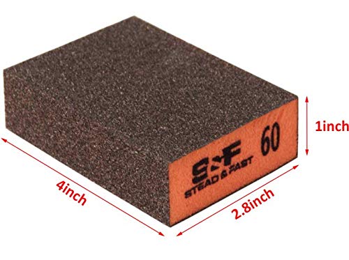 S&F STEAD & FAST Tack Cloth for Painting, woodworking, 18 x 36 Inches Dust Cloths, 6 pcs Pack/Sanding Block Set 6 Pcs, 60 80 120 180 220 320, Coarse Medium Fine Grit, Sanding Sponge Assortment