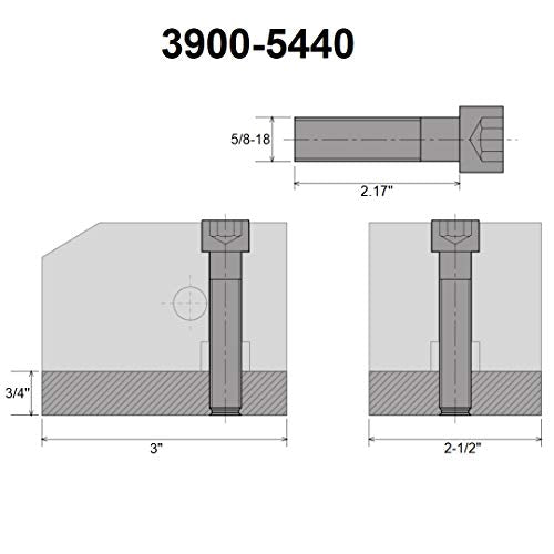 HHIP 3900-5440 KDK-150 Style T-Nut Blank 3/4" x 2-1/2" x 3" with Screw 5/8-18" x 55 mm 3/4 x 2-1/2 x 3" Fits Post NO 150