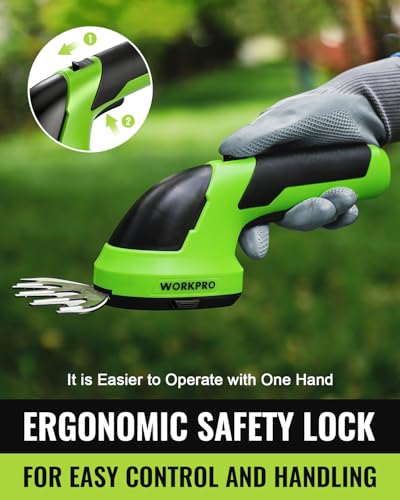 WORKPRO Cordless Grass Shear & Shrubbery Trimmer & WORKPRO Floral Garden Gloves for Women