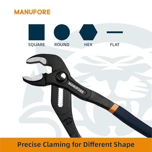 MANUFORE Water Pump Pliers, 7/10/12 Inch Tongue and Groove Pliers Set 7-10-12 in