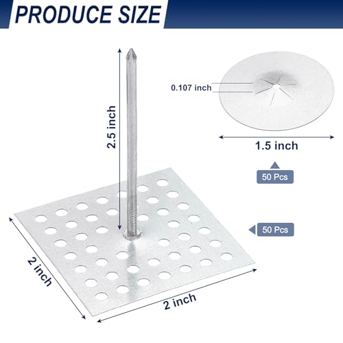 PATIKIL 100pcs Perforated Insulation Pins 2-1/2" for Foam 50
