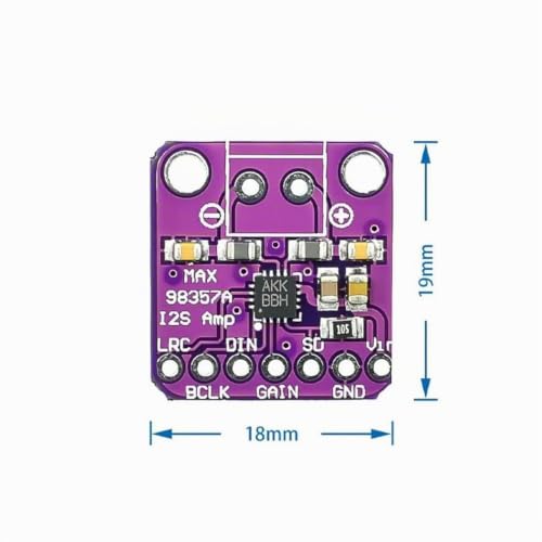 MAX98357A I2S DAC Amplifier Module 3W for ESP32 Raspberry Pi Pack of 4 | Digital audio module for DIY speakers, microcontroller projects and I2S applications