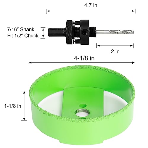 4-1/8 Inch Carbide Hole Saw for 4" Recessed Lights, Cutting Plaster Drywall Ceiling Sheetrock, 2X Faster (Pack of 2) 4-1/8 in. (Pack of 2)